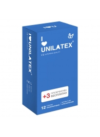 Классические презервативы Unilatex Natural Plain - 12 шт. + 3 шт. в подарок - Unilatex - купить с доставкой в Ставрополе