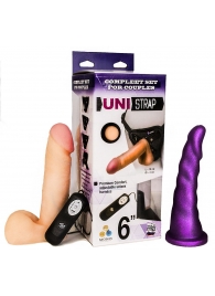 Вибрострапон с двумя насадками UniStrap - 18 и 18 см. - LOVETOY (А-Полимер) - купить с доставкой в Ставрополе