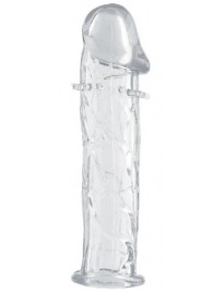 Гладкая прозрачная насадка с усиками под головкой - 12,5 см. - Toyfa Basic - в Ставрополе купить с доставкой