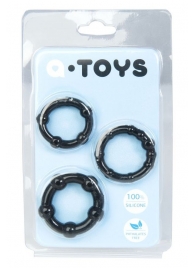 Набор из 3 чёрных эрекционных колец A-toys - A-toys - в Ставрополе купить с доставкой