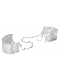 Серебристые наручники-браслеты Desir Metallique Handcuffs - Bijoux Indiscrets - купить с доставкой в Ставрополе
