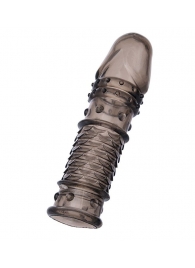 Дымчатая закрытая насадка ToyFa XLover с чешуйками и пупырышками - 13,5 см. - ToyFa - в Ставрополе купить с доставкой