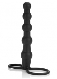 Насадка на пенис для двойного проникновения Silicone Beaded Double Rider - 14 см. - California Exotic Novelties - в Ставрополе купить с доставкой