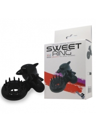 Чёрное эрекционное виброкольцо Sweet Ring с дельфинчиком - Baile - в Ставрополе купить с доставкой