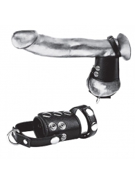 Кольцо на член и мошонку Cock Ring With 2  Ball Stretcher And Optional Weight Ring - BlueLine - в Ставрополе купить с доставкой