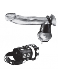 Утяжка на пенис и мошонку Cock Ring With 1.5  Ball Stretcher And Optional Weight Ring - BlueLine - купить с доставкой в Ставрополе