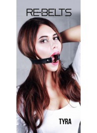 Чёрный кожаный чокер-кляп Tyra Black - Rebelts - купить с доставкой в Ставрополе