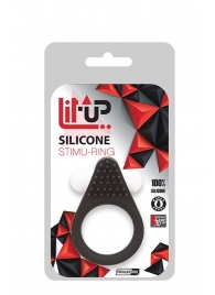 Чёрное эрекционное кольцо LIT-UP SILICONE STIMU RING 1 BLACK - Dream Toys - в Ставрополе купить с доставкой