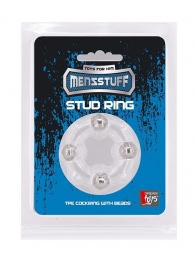 Эрекционное кольцо с 4 бусинами MENZSTUFF STUD RING CLEAR - Dream Toys - в Ставрополе купить с доставкой