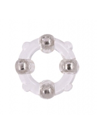 Эрекционное кольцо с 4 бусинами MENZSTUFF STUD RING CLEAR - Dream Toys - в Ставрополе купить с доставкой