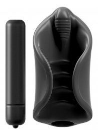 Чёрный мастурбатор Vibrating Silicone Stimulator с вибрацией - Pipedream - в Ставрополе купить с доставкой