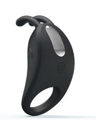 Чёрное эрекционное кольцо с вибрацией Rabbit Vibrator - Baile - в Ставрополе купить с доставкой