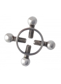 Серебристые зажимы для сосков на винтах - ToyFa - купить с доставкой в Ставрополе