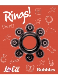 Чёрное эрекционное кольцо Rings Bubbles - Lola Games - в Ставрополе купить с доставкой