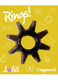 Чёрное эрекционное кольцо Rings Cogweel - Lola Games - в Ставрополе купить с доставкой