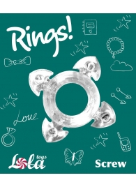 Прозрачное эрекционное кольцо Rings Screw - Lola Games - в Ставрополе купить с доставкой