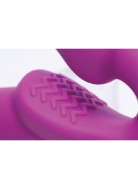 Ярко-розовый безремневой вибрострапон Evoke Vibrating Strapless Silicone Strap-on Dildo - XR Brands - купить с доставкой в Ставрополе