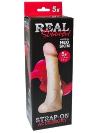 Реалистичная насадка с мошонкой REAL Standard - 18 см. - LOVETOY (А-Полимер) - купить с доставкой в Ставрополе