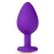 Фиолетовая анальная пробка Bling Plug Large с золотистым стразом - 9,5 см. - Blush Novelties - купить с доставкой в Ставрополе