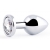 Серебристая анальная пробка с прозрачным стразом - 7,2 см. - Anal Jewelry Plug - купить с доставкой в Ставрополе