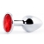 Серебристая анальная пробка с красным стразом - 7,2 см. - Anal Jewelry Plug - купить с доставкой в Ставрополе
