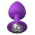 Фиолетовая анальная пробка со стразом Her Little Gem Large Plug - 9,5 см. - Pipedream - купить с доставкой в Ставрополе
