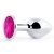 Серебристая анальная пробка с малиновым кристаллом - 7,2 см. - Anal Jewelry Plug - купить с доставкой в Ставрополе