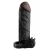 Чёрная вибронасадка с кольцом Vibrating Real Feel 2 Extension - 16 см. - Pipedream - в Ставрополе купить с доставкой