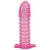 Гелевая розовая насадка с шипами - 12 см. - Toyfa Basic - в Ставрополе купить с доставкой