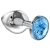 Большая серебристая анальная пробка Diamond Light blue Sparkle Large с голубым кристаллом - 8 см. - Lola Games - купить с доставкой в Ставрополе