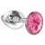 Малая серебристая анальная пробка Diamond Pink Sparkle Small с розовым кристаллом - 7 см. - Lola Games - купить с доставкой в Ставрополе