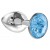 Малая серебристая анальная пробка Diamond Light blue Sparkle Small с голубым кристаллом - 7 см. - Lola Games - купить с доставкой в Ставрополе