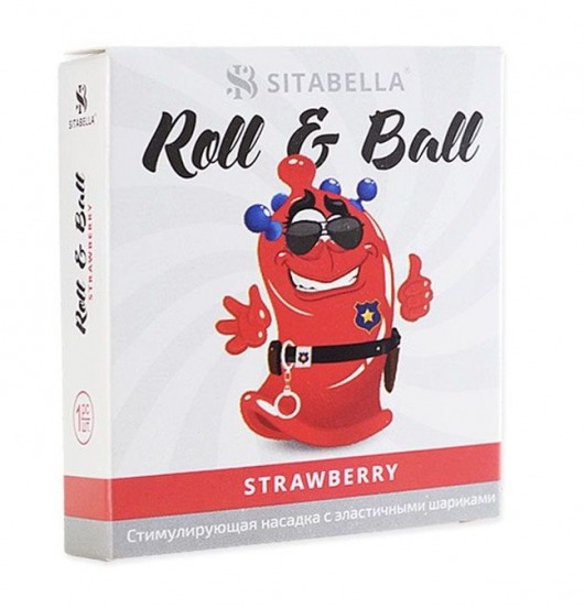 Стимулирующий презерватив-насадка Roll   Ball Strawberry - Sitabella - купить с доставкой в Ставрополе