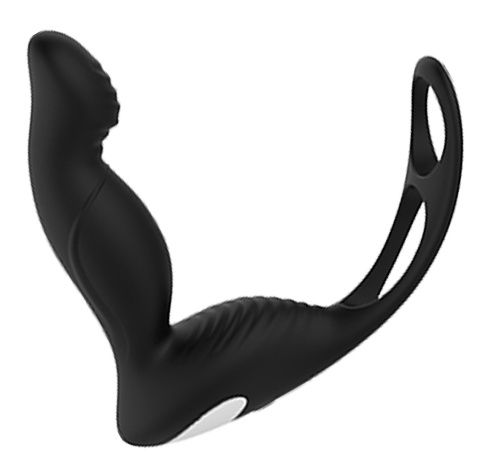 Черный вибромассажер простаты P-PLEASER W ERECTION ENHANCE - Dream Toys - в Ставрополе купить с доставкой