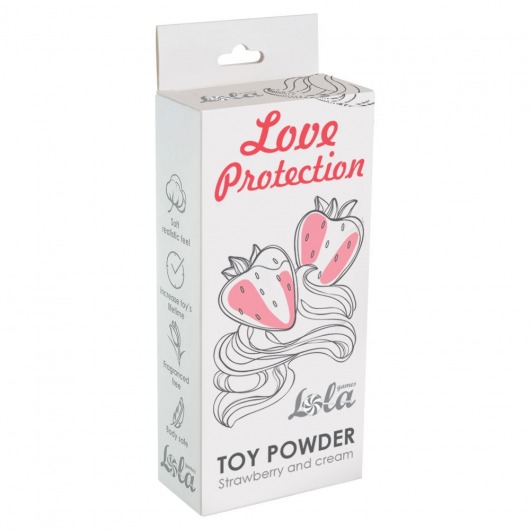 Пудра для игрушек Love Protection с ароматом клубники со сливками - 30 гр. - Lola Games - купить с доставкой в Ставрополе