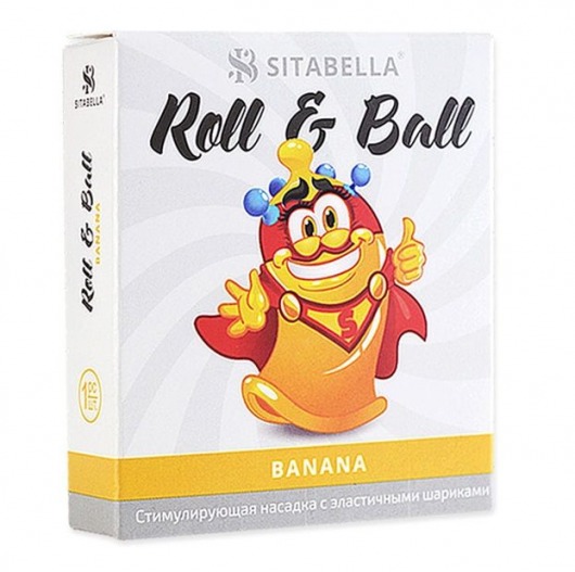 Стимулирующий презерватив-насадка Roll   Ball Banana - Sitabella - купить с доставкой в Ставрополе