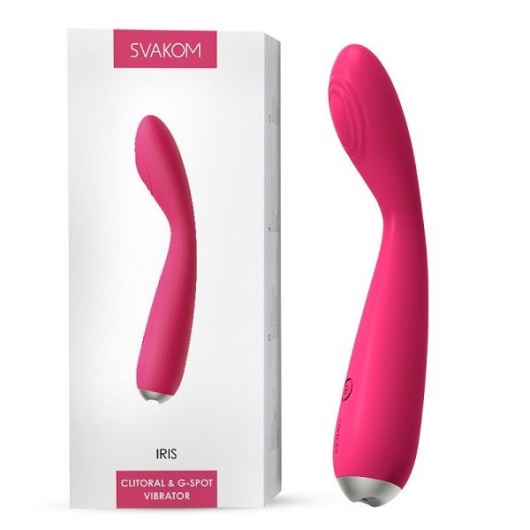 Ярко-розовый G-стимулятор IRIS Clitoral   G-spot Vibrator - 18 см. - Svakom