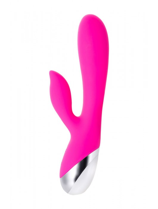 Розовый силиконовый вибратор с клиторальным стимулятором LIA - 19 см. - ToyFa