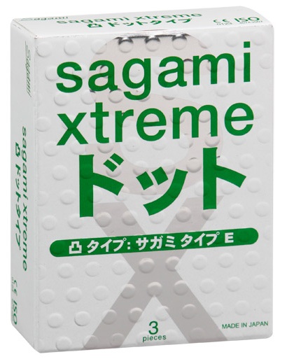 Презервативы Sagami Xtreme SUPER DOTS с точками - 3 шт. - Sagami - купить с доставкой в Ставрополе