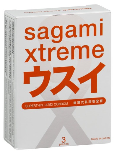 Ультратонкие презервативы Sagami Xtreme SUPERTHIN - 3 шт. - Sagami - купить с доставкой в Ставрополе