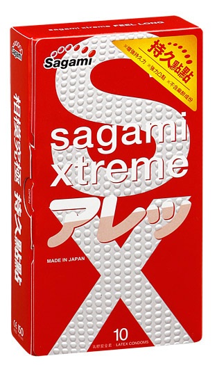 Утолщенные презервативы Sagami Xtreme Feel Long с точками - 10 шт. - Sagami - купить с доставкой в Ставрополе