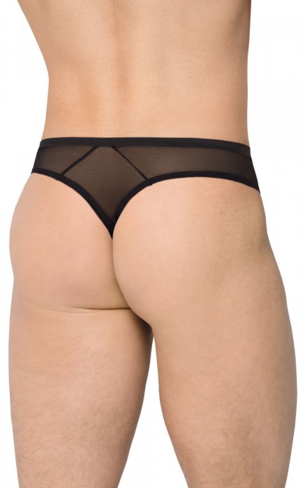 Мужские трусы-стринги из сетки и материала wet-look - SoftLine купить с доставкой