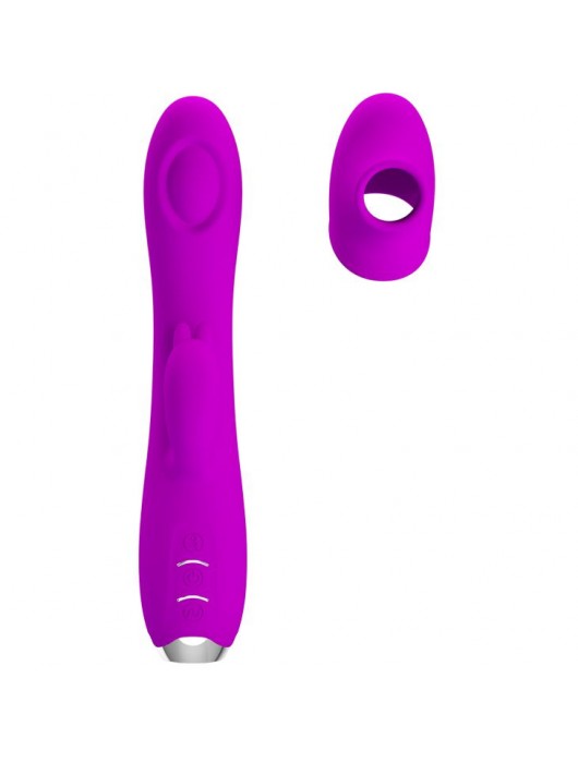 Лиловый вибратор Regina с пульсирующей головкой - 19,8 см. - Baile
