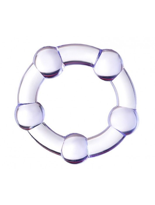 Фиолетовое эрекционное кольцо на пенис с бусинами - Штучки-дрючки - в Ставрополе купить с доставкой