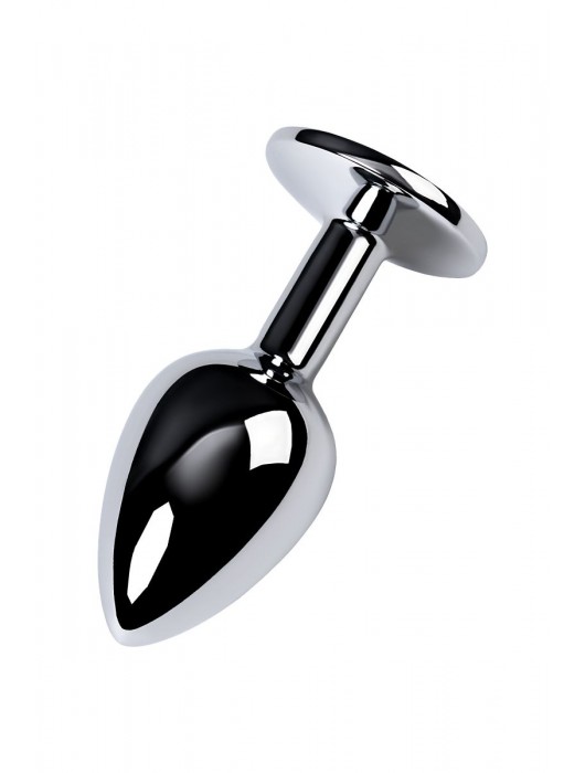 Серебристая конусовидная анальная пробка с фиолетовым кристаллом - 7 см. - ToyFa - купить с доставкой в Ставрополе