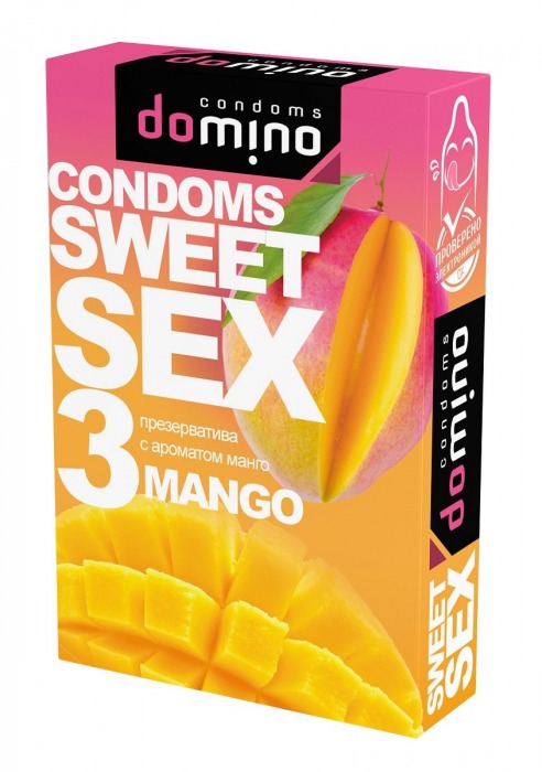 Презервативы для орального секса DOMINO Sweet Sex с ароматом манго - 3 шт. - Domino - купить с доставкой в Ставрополе