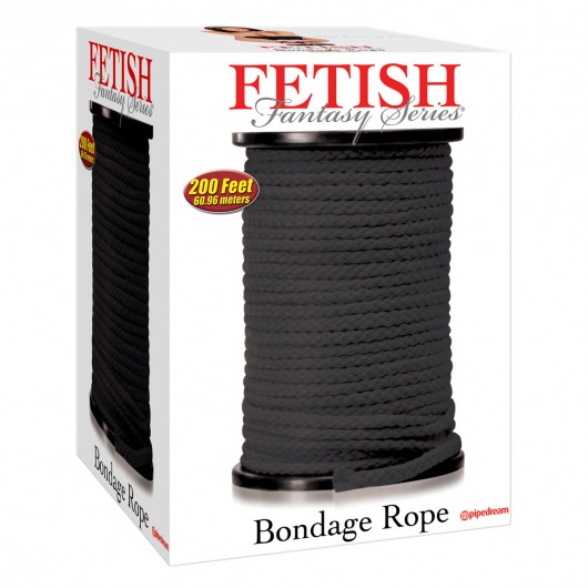 Черная веревка для связывания Bondage Rope - 60,9 м. - Pipedream - купить с доставкой в Ставрополе