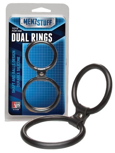 Чёрное двойное эрекционное кольцо Dual Rings Black - Dream Toys - в Ставрополе купить с доставкой