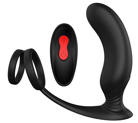 Черный массажер простаты REMOTE P-PLEASER - Dream Toys - в Ставрополе купить с доставкой