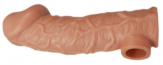Телесная насадка на фаллос с фиксацией мошонки EXTREME SLEEVE - 15,6 см. - KOKOS - в Ставрополе купить с доставкой